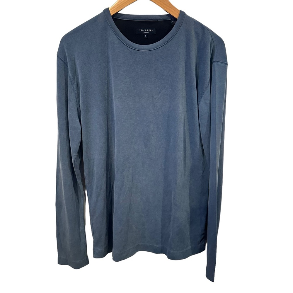 Ted baker london Mens size 3 Medium blue Long Sleeve crew pull over top designer
